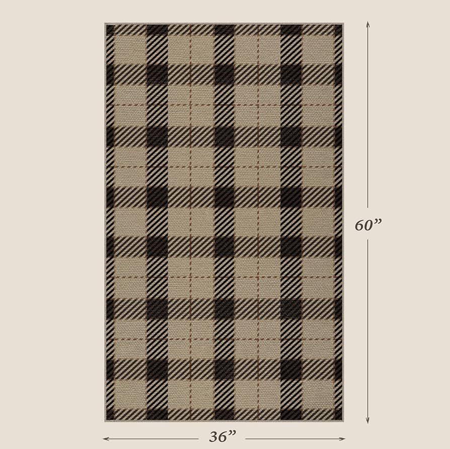 Rustic Checkered Area Rug
