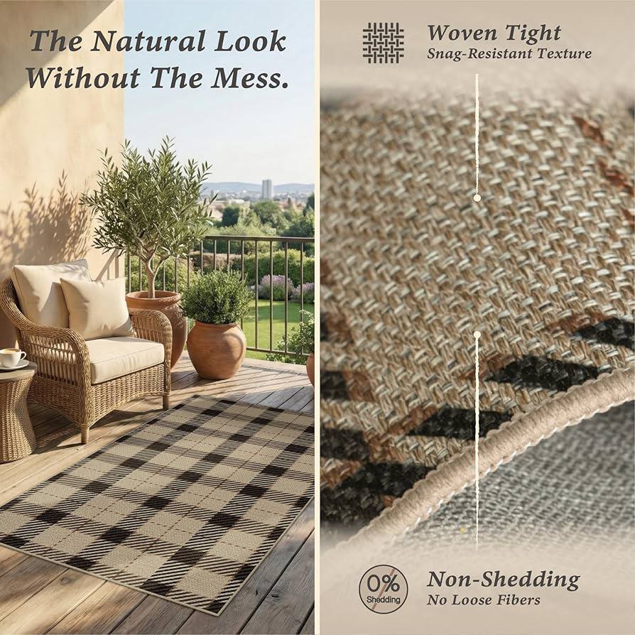 Rustic Checkered Area Rug