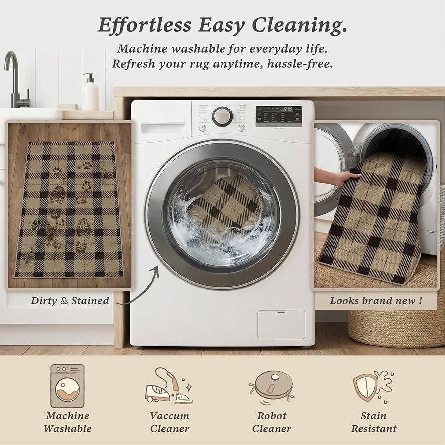 Rustic Checkered Area Rug