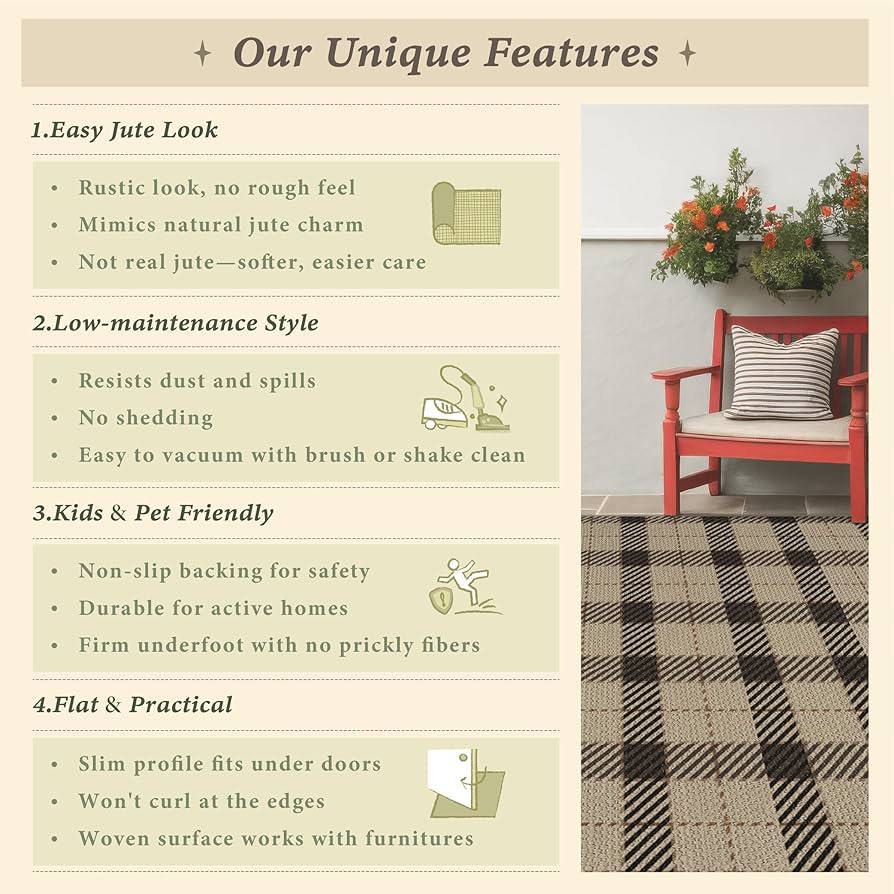 Rustic Checkered Area Rug